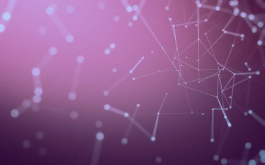 Noktaları ve çizgileri birleştiren soyut çokgen uzay düşük polyester arka plan. Bağlantı yapısı. 3d oluşturma