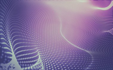 Noktaları ve çizgileri birleştiren soyut çokgen uzay düşük polyester arka plan. Bağlantı yapısı. 3d oluşturma