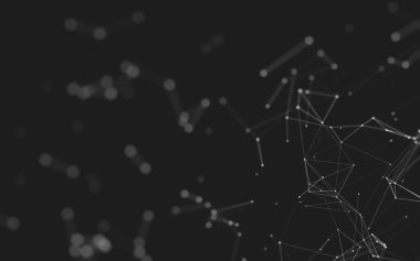 Noktaları ve çizgileri birleştiren soyut çokgen uzay düşük polyester arka plan. Bağlantı yapısı. 3d oluşturma