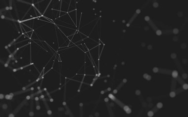 Noktaları ve çizgileri birleştiren soyut çokgen uzay düşük polyester arka plan. Bağlantı yapısı. 3d oluşturma