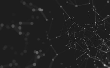 Noktaları ve çizgileri birleştiren soyut çokgen uzay düşük polyester arka plan. Bağlantı yapısı. 3d oluşturma