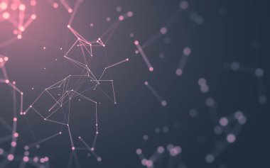 Noktaları ve çizgileri birleştiren soyut çokgen uzay düşük polyester arka plan. Bağlantı yapısı. 3d oluşturma