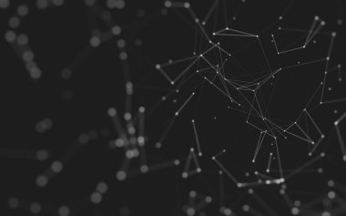 Noktaları ve çizgileri birleştiren soyut çokgen uzay düşük polyester arka plan. Bağlantı yapısı. 3d oluşturma