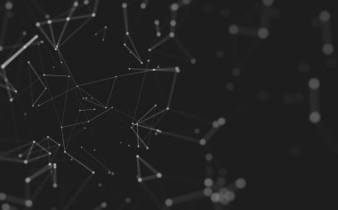 Noktaları ve çizgileri birleştiren soyut çokgen uzay düşük polyester arka plan. Bağlantı yapısı. 3d oluşturma