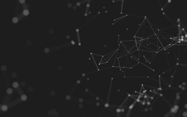 Noktaları ve çizgileri birleştiren soyut çokgen uzay düşük polyester arka plan. Bağlantı yapısı. 3d oluşturma