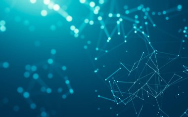 Noktaları ve çizgileri birleştiren soyut çokgen uzay düşük polyester arka plan. Bağlantı yapısı. 3d oluşturma