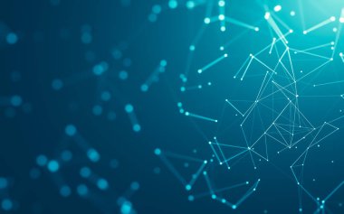 Noktaları ve çizgileri birleştiren soyut çokgen uzay düşük polyester arka plan. Bağlantı yapısı. 3d oluşturma