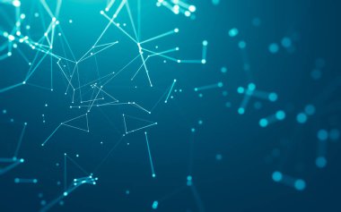 Noktaları ve çizgileri birleştiren soyut çokgen uzay düşük polyester arka plan. Bağlantı yapısı. 3d oluşturma