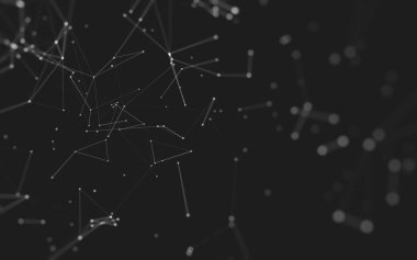 Noktaları ve çizgileri birleştiren soyut çokgen uzay düşük polyester arka plan. Bağlantı yapısı. 3d oluşturma