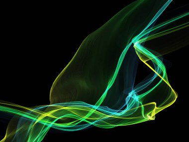 Parlayan soyut dalgalar ve soyut arkaplan ile koyu soyut arkaplan