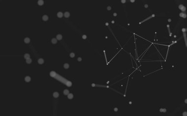 Noktaları ve çizgileri birleştiren soyut çokgen uzay düşük polyester arka plan. Bağlantı yapısı. 3d oluşturma