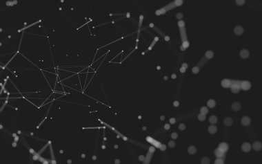 Noktaları ve çizgileri birleştiren soyut çokgen uzay düşük polyester arka plan. Bağlantı yapısı. 3d oluşturma