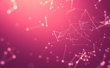 Noktaları ve çizgileri birleştiren soyut çokgen uzay düşük polyester arka plan. Bağlantı yapısı. 3d oluşturma