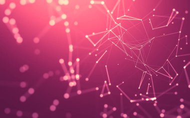 Noktaları ve çizgileri birleştiren soyut çokgen uzay düşük polyester arka plan. Bağlantı yapısı. 3d oluşturma