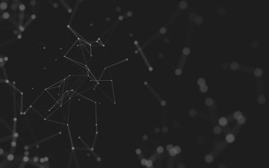 Noktaları ve çizgileri birleştiren soyut çokgen uzay düşük polyester arka plan. Bağlantı yapısı. 3d oluşturma