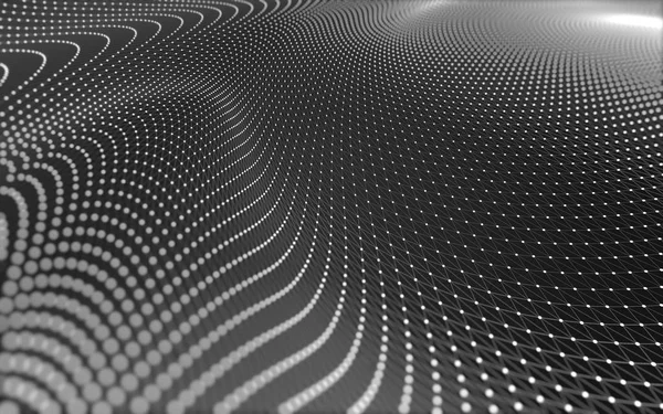 Noktaları ve çizgileri birleştiren soyut çokgen uzay düşük polyester arka plan. Bağlantı yapısı. 3d oluşturma
