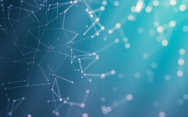 Noktaları ve çizgileri birleştiren soyut çokgen uzay düşük polyester arka plan. Bağlantı yapısı. 3d oluşturma