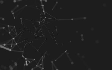 Noktaları ve çizgileri birleştiren soyut çokgen uzay düşük polyester arka plan. Bağlantı yapısı. 3d oluşturma