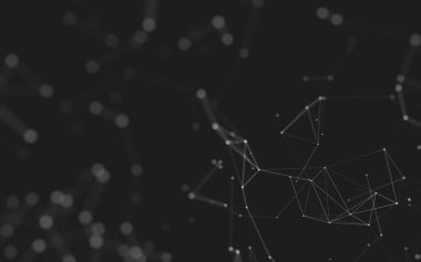 Noktaları ve çizgileri birleştiren soyut çokgen uzay düşük polyester arka plan. Bağlantı yapısı. 3d oluşturma