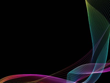 Parlayan soyut dalgalar ve soyut arkaplan ile koyu soyut arkaplan