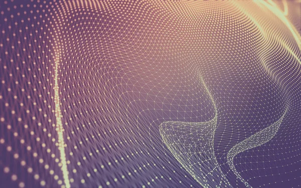 Noktaları ve çizgileri birleştiren soyut çokgen uzay düşük polyester arka plan. Bağlantı yapısı. 3d oluşturma