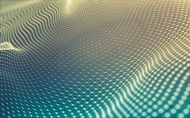 Noktaları ve çizgileri birleştiren soyut çokgen uzay düşük polyester arka plan. Bağlantı yapısı. 3d oluşturma