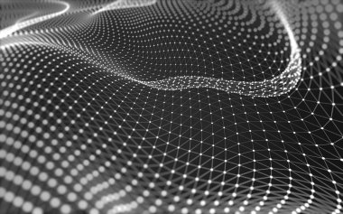 Noktaları ve çizgileri birleştiren soyut çokgen uzay düşük polyester arka plan. Bağlantı yapısı. 3d oluşturma