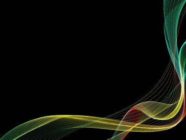 Parlayan soyut dalgalar ve soyut arkaplan ile koyu soyut arkaplan