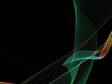 Parlayan soyut dalgalar ve soyut arkaplan ile koyu soyut arkaplan