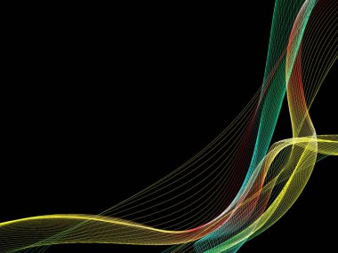 Parlayan soyut dalgalar ve soyut arkaplan ile koyu soyut arkaplan