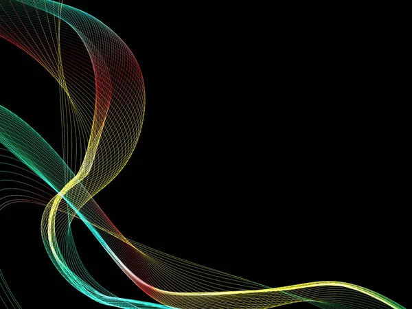 Parlayan soyut dalgalar ve soyut arkaplan ile koyu soyut arkaplan