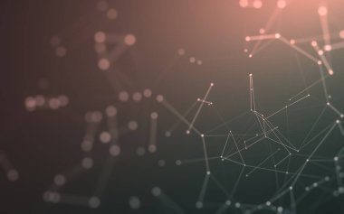 Noktaları ve çizgileri birleştiren soyut çokgen uzay düşük polyester arka plan. Bağlantı yapısı. 3d oluşturma