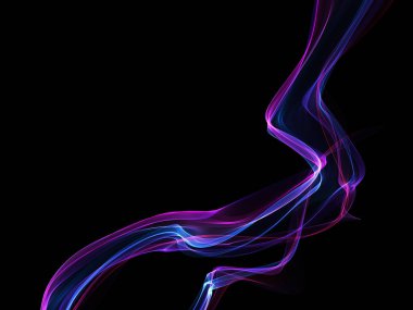 Parlayan soyut dalgalar ve soyut arkaplan ile koyu soyut arkaplan