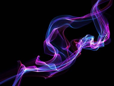 Parlayan soyut dalgalar ve soyut arkaplan ile koyu soyut arkaplan