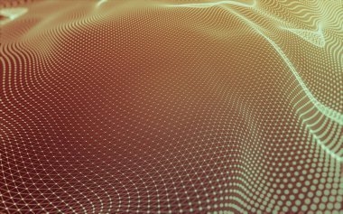 Noktaları ve çizgileri birleştiren soyut çokgen uzay düşük polyester arka plan. Bağlantı yapısı. 3d oluşturma