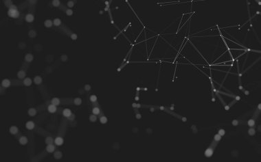 Noktaları ve çizgileri birleştiren soyut çokgen uzay düşük polyester arka plan. Bağlantı yapısı. 3d oluşturma