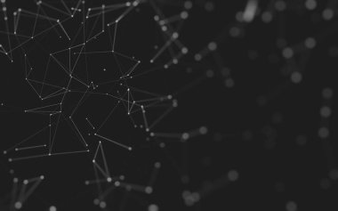 Noktaları ve çizgileri birleştiren soyut çokgen uzay düşük polyester arka plan. Bağlantı yapısı. 3d oluşturma