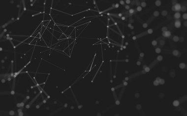 Noktaları ve çizgileri birleştiren soyut çokgen uzay düşük polyester arka plan. Bağlantı yapısı. 3d oluşturma