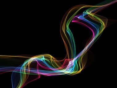 Parlayan soyut dalgalar ve soyut arkaplan ile koyu soyut arkaplan