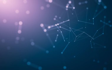 Noktaları ve çizgileri birleştiren soyut çokgen uzay düşük polyester arka plan. Bağlantı yapısı. 3d oluşturma