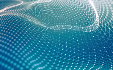 Noktaları ve çizgileri birleştiren soyut çokgen uzay düşük polyester arka plan. Bağlantı yapısı. 3d oluşturma