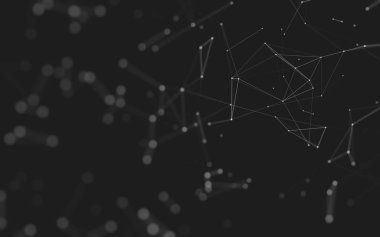 Noktaları ve çizgileri birleştiren soyut çokgen uzay düşük polyester arka plan. Bağlantı yapısı. 3d oluşturma