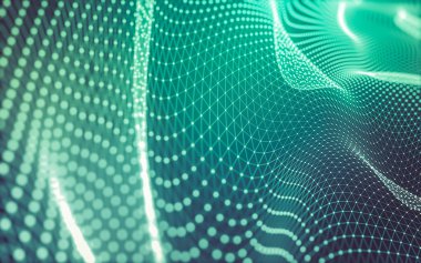 Noktaları ve çizgileri birleştiren soyut çokgen uzay düşük polyester arka plan. Bağlantı yapısı. 3d oluşturma