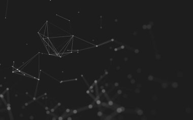 Noktaları ve çizgileri birleştiren soyut çokgen uzay düşük polyester arka plan. Bağlantı yapısı. 3d oluşturma