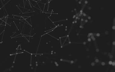 Noktaları ve çizgileri birleştiren soyut çokgen uzay düşük polyester arka plan. Bağlantı yapısı. 3d oluşturma