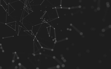 Noktaları ve çizgileri birleştiren soyut çokgen uzay düşük polyester arka plan. Bağlantı yapısı. 3d oluşturma