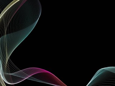 Parlayan soyut dalgalar ve soyut arkaplan ile koyu soyut arkaplan