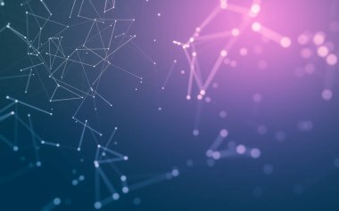 Noktaları ve çizgileri birleştiren soyut çokgen uzay düşük polyester arka plan. Bağlantı yapısı. 3d oluşturma