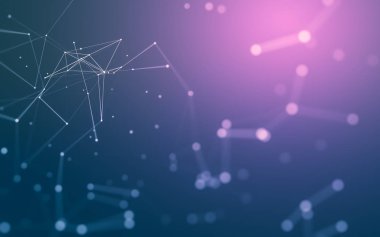 Noktaları ve çizgileri birleştiren soyut çokgen uzay düşük polyester arka plan. Bağlantı yapısı. 3d oluşturma