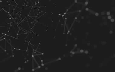 Noktaları ve çizgileri birleştiren soyut çokgen uzay düşük polyester arka plan. Bağlantı yapısı. 3d oluşturma